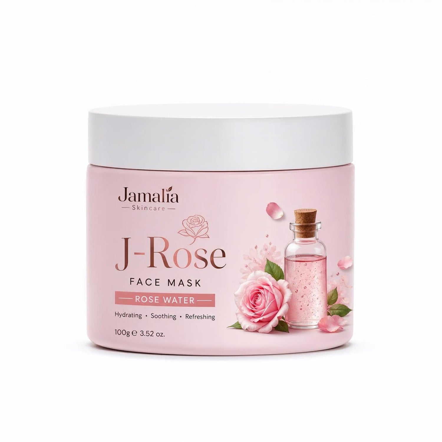 J-Rose Face Mask | Rose Water Hydrating & Pore-Tightening Mask - Jamalia Skincare