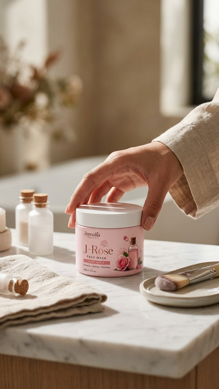 J-Rose Face Mask | Rose Water Hydrating & Pore-Tightening Mask